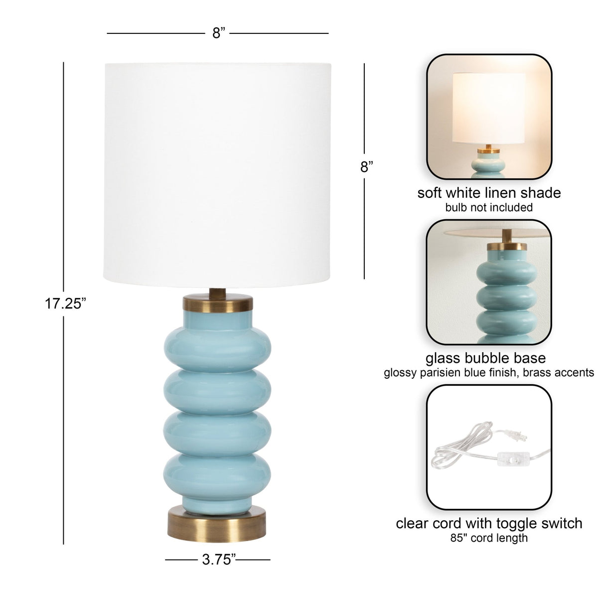 Rogala Table Lamp | Coastal Lamps & Lighting | Blue - Quahog Bay Bedding