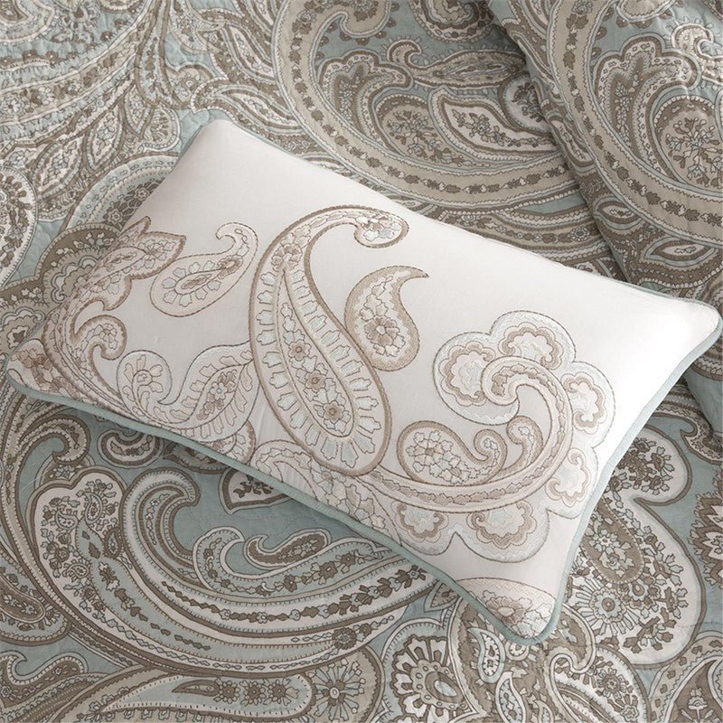 Ronan 4 Piece Cotton Quilt Set with Throw Pillow - Floral Medallion Quilt Sets - Quahog Bay Bedding