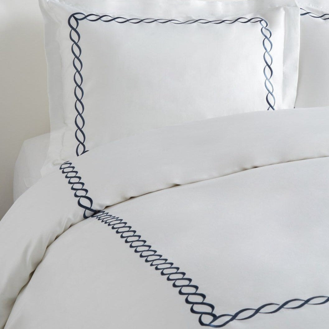 600TC Nautical And Coastal Rope Embroidered Duvet Set