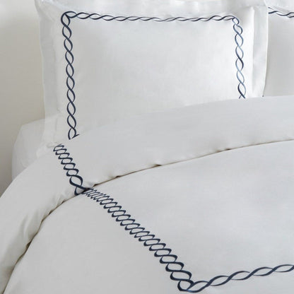 600TC Nautical And Coastal Rope Embroidered Duvet Set