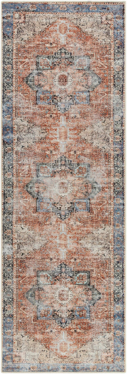 Rosman Distressed Washable Area Rug - Quahog Bay Bedding