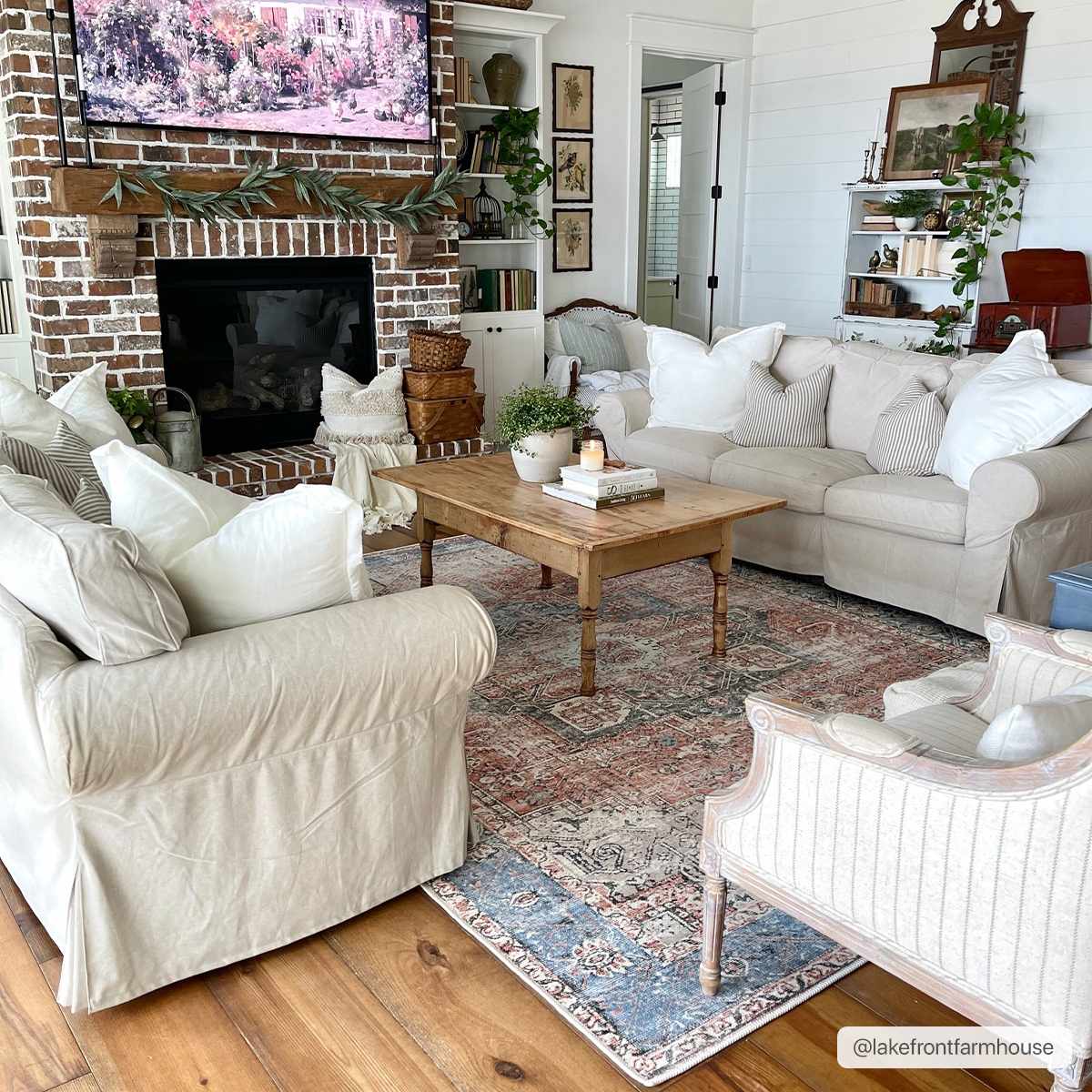 Rosman Distressed Washable Area Rug - Quahog Bay Bedding