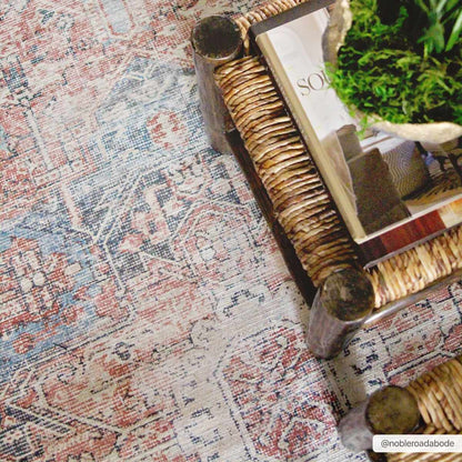 Rosman Distressed Washable Area Rug - Quahog Bay Bedding