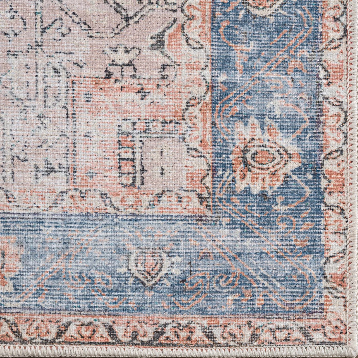 Rosman Distressed Washable Area Rug - Quahog Bay Bedding