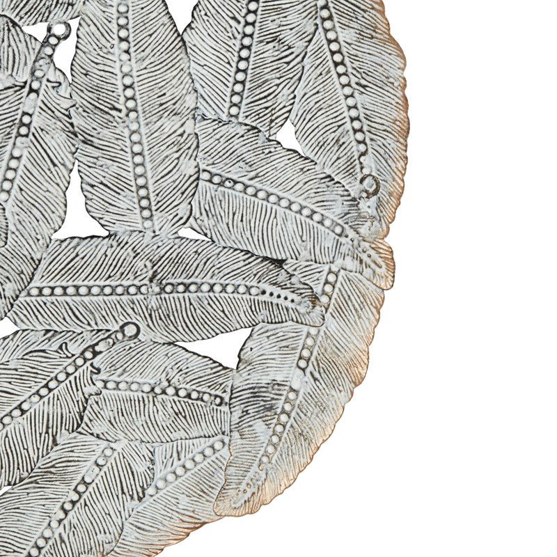 Rossi Textured Feather 3 - piece Metal Disc Wall Decor Set - Blue - Quahog Bay Bedding