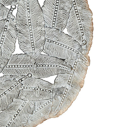 Rossi Textured Feather 3 - piece Metal Disc Wall Decor Set - Blue - Quahog Bay Bedding