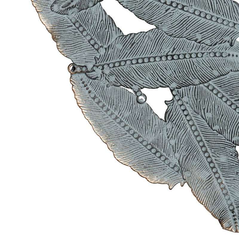 Rossi Textured Feather 3 - piece Metal Disc Wall Decor Set - Blue - Quahog Bay Bedding