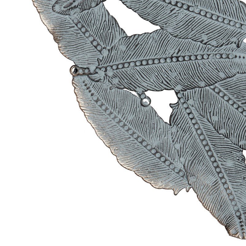 Rossi Textured Feather 3 - piece Metal Disc Wall Decor Set - Blue - Quahog Bay Bedding