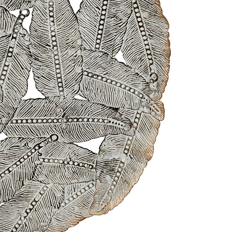 Rossi Textured Feather 3 - piece Metal Disc Wall Decor Set - Blue - Quahog Bay Bedding