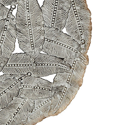 Rossi Textured Feather 3 - piece Metal Disc Wall Decor Set - Blue - Quahog Bay Bedding