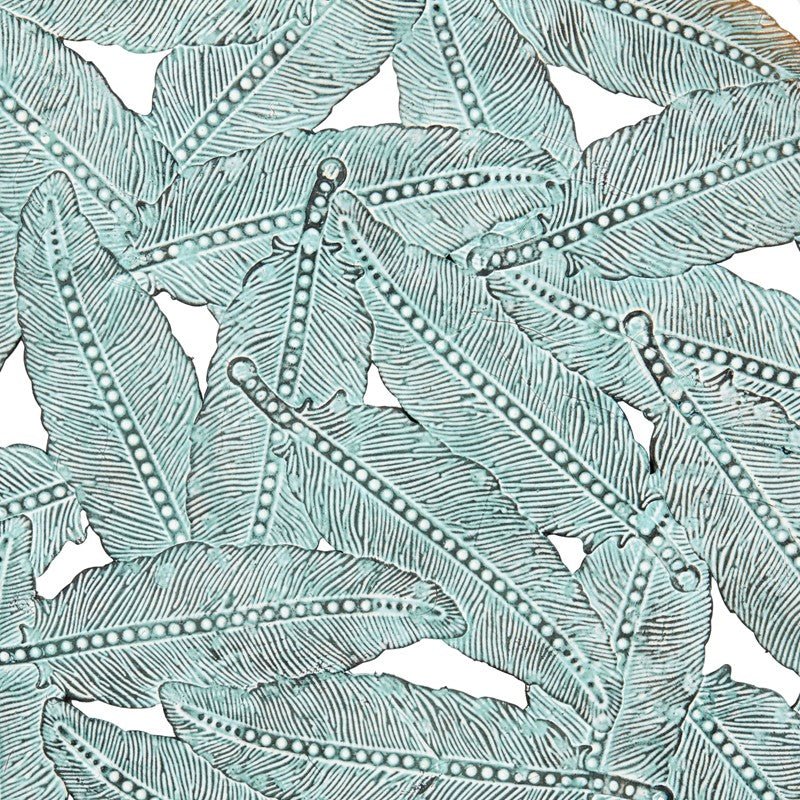 Rossi Textured Feather 3 - piece Metal Disc Wall Decor Set - Blue - Quahog Bay Bedding