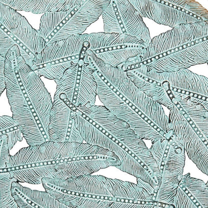 Rossi Textured Feather 3 - piece Metal Disc Wall Decor Set - Blue - Quahog Bay Bedding