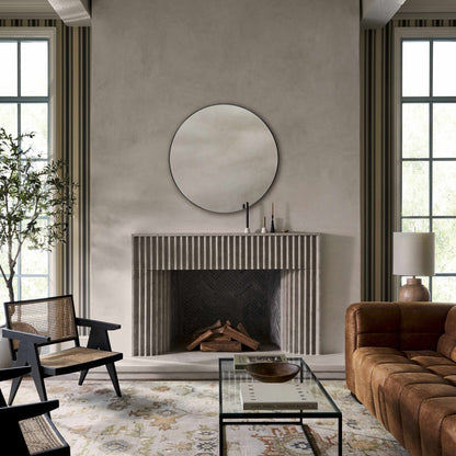 Round Mirror with Black Aluminum Frame - Quahog Bay Bedding