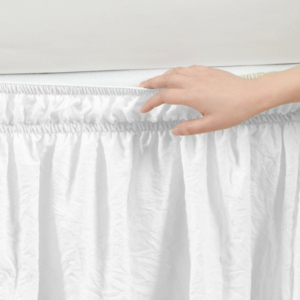 Ruched Ruffle Elastic Easy Wrap Around Bed Skirt - Quahog Bay Bedding