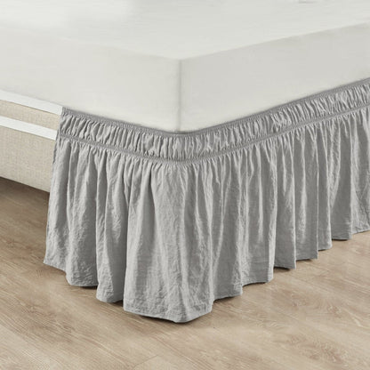 Ruched Ruffle Elastic Easy Wrap Around Bed Skirt - Quahog Bay Bedding