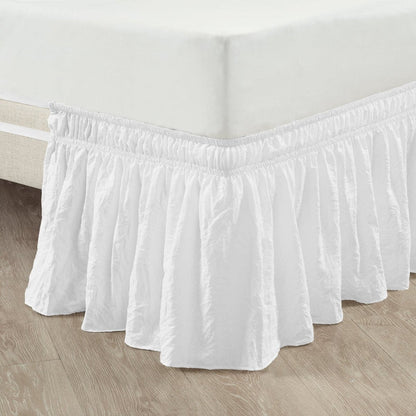 Ruched Ruffle Elastic Easy Wrap Around Bed Skirt - Quahog Bay Bedding