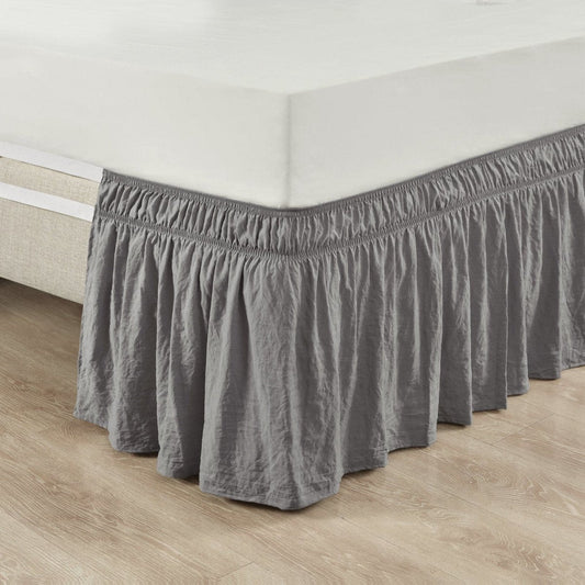 Ruched Ruffle Elastic Easy Wrap Around Bed Skirt - Quahog Bay Bedding