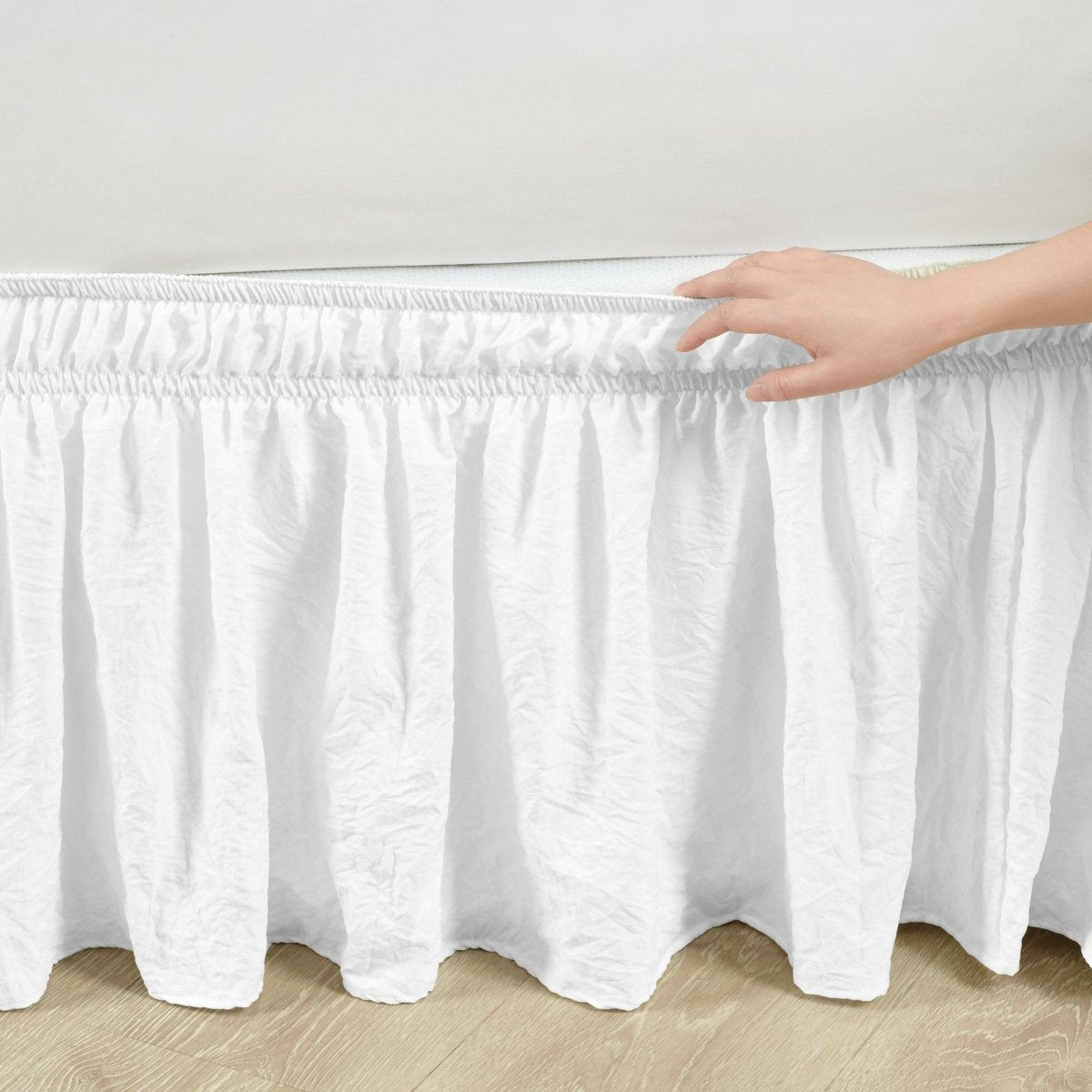 Ruched Ruffle Elastic Easy Wrap Around Bed Skirt - Quahog Bay Bedding
