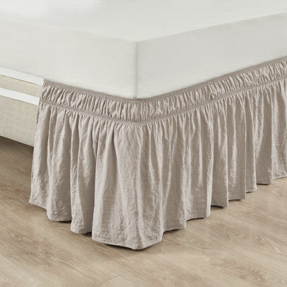 Ruched Ruffle Elastic Easy Wrap Around Bed Skirt - Quahog Bay Bedding