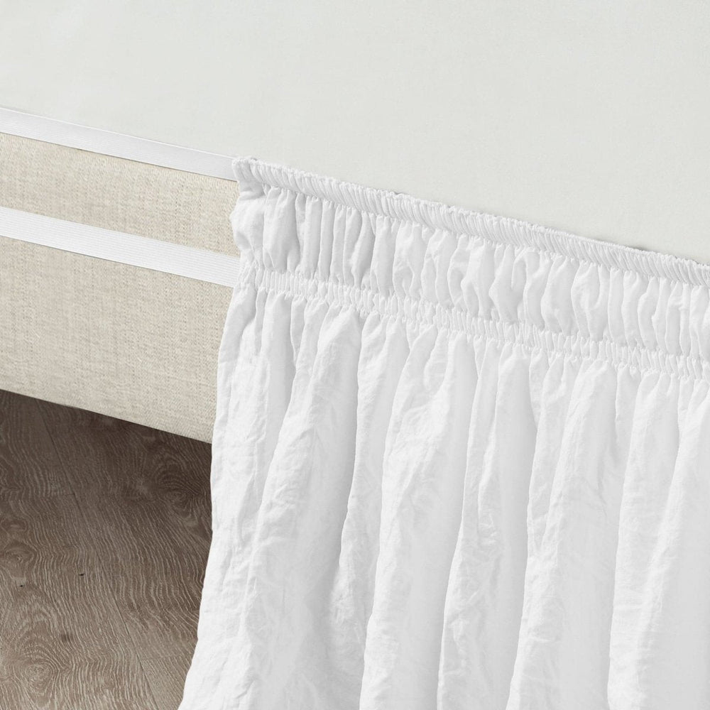 Ruched Ruffle Elastic Easy Wrap Around Bed Skirt - Quahog Bay Bedding