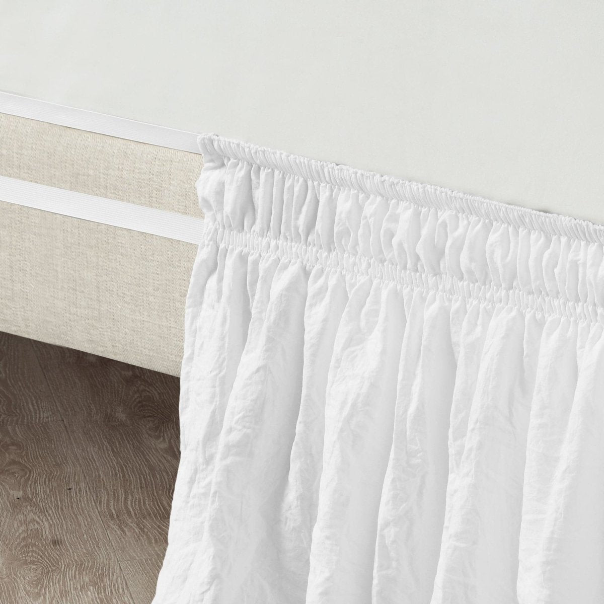 Ruched Ruffle Elastic Easy Wrap Around Bed Skirt - Quahog Bay Bedding