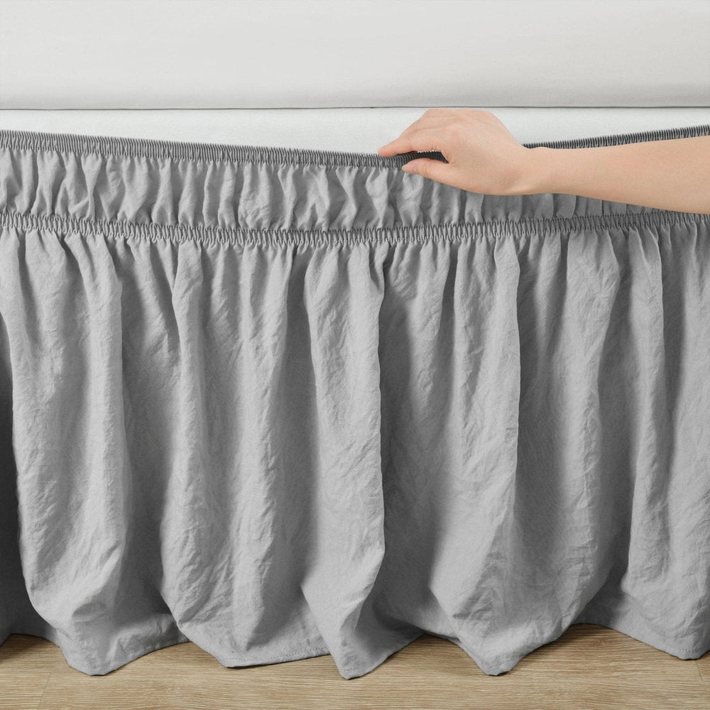 Ruched Ruffle Elastic Easy Wrap Around Bed Skirt - Quahog Bay Bedding