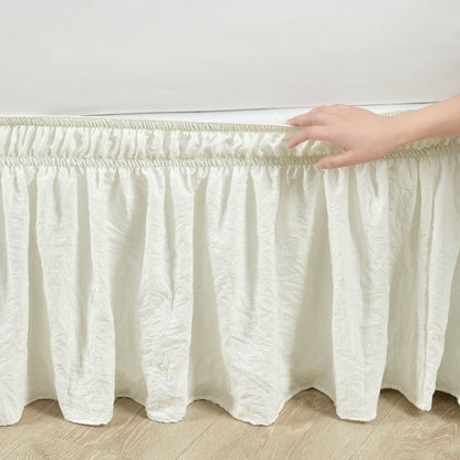 Ruched Ruffle Elastic Easy Wrap Around Bed Skirt - Quahog Bay Bedding