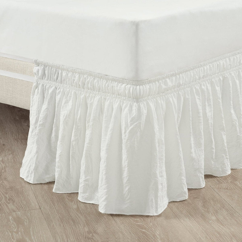 Ruched Ruffle Elastic Easy Wrap Around Bed Skirt - Quahog Bay Bedding