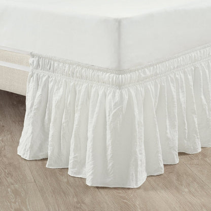 Ruched Ruffle Elastic Easy Wrap Around Bed Skirt - Quahog Bay Bedding