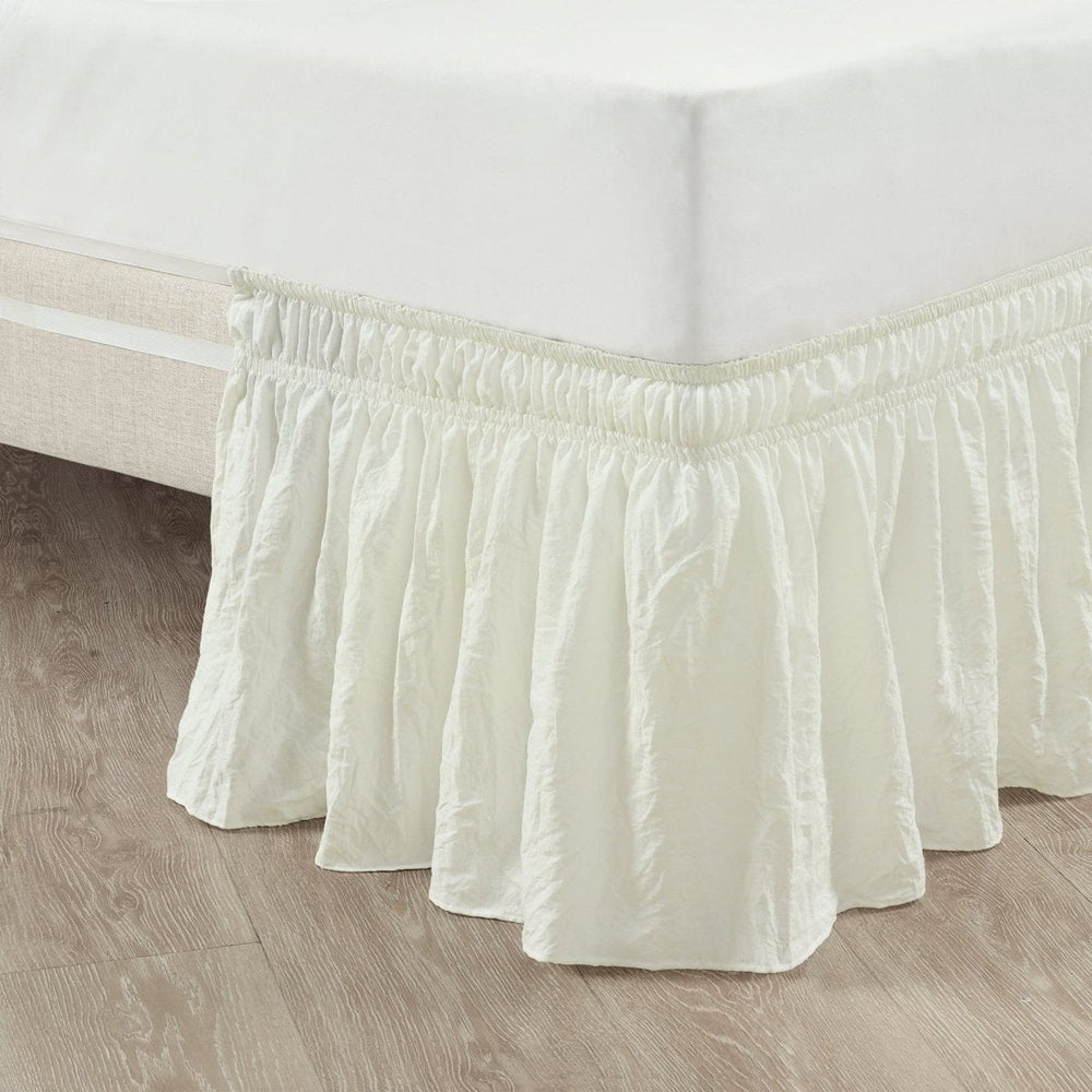 Ruched Ruffle Elastic Easy Wrap Around Bed Skirt - Quahog Bay Bedding