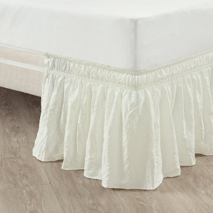 Ruched Ruffle Elastic Easy Wrap Around Bed Skirt - Quahog Bay Bedding