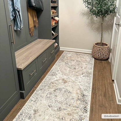 Rudo Beige Flat Pile Washable Rug - Quahog Bay Bedding