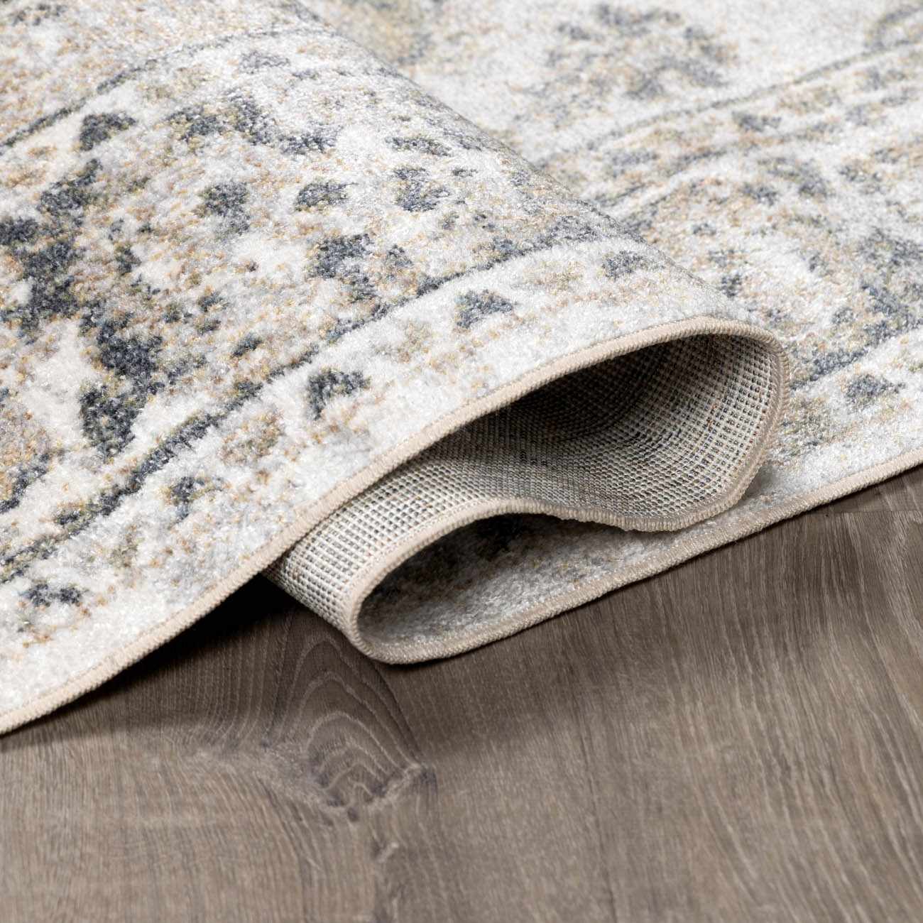 Rudo Beige Flat Pile Washable Rug - Quahog Bay Bedding