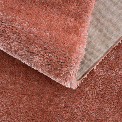 Rosava Dusty Pink Subtle Wavy Abstract Modern Minimalist Polyester Machine Woven Area Rug - Clearance