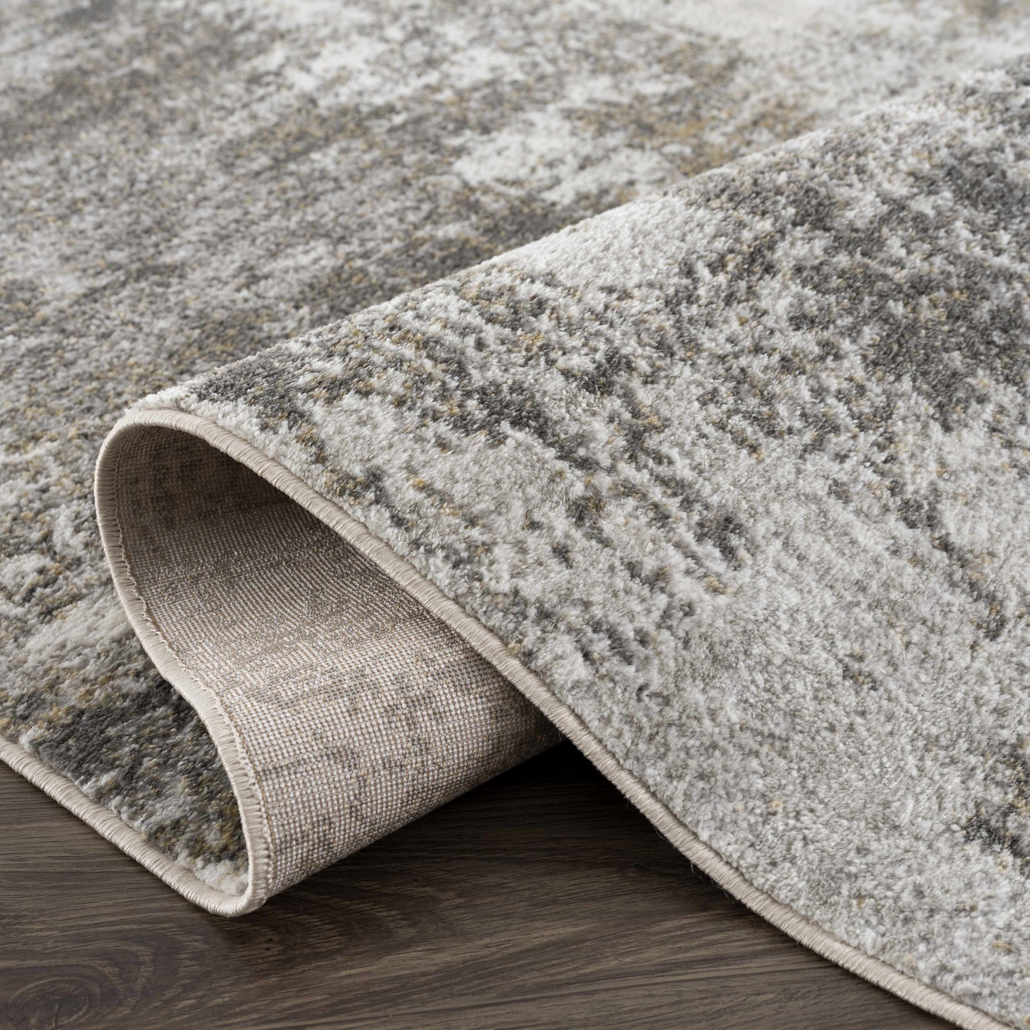 Liveree Gray Abstract Area Rug - Promo