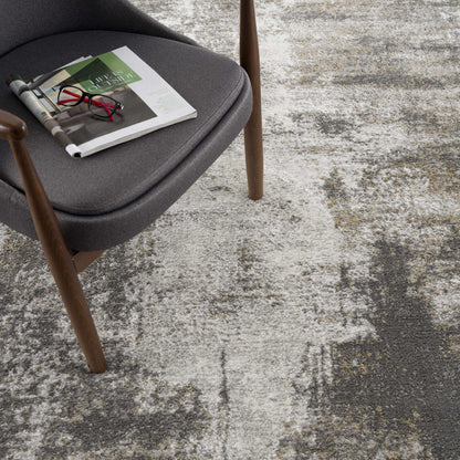 Liveree Gray Abstract Area Rug - Promo