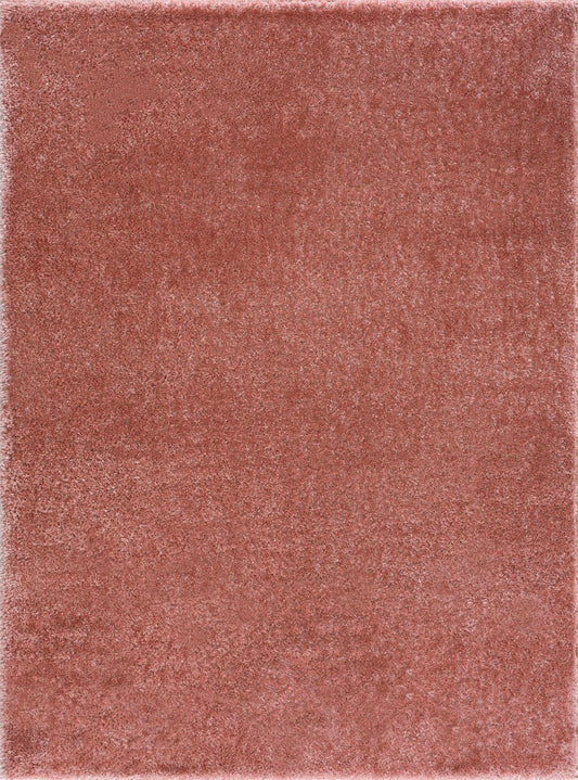 Rosava Dusty Pink Subtle Wavy Abstract Modern Minimalist Polyester Machine Woven Area Rug - Clearance