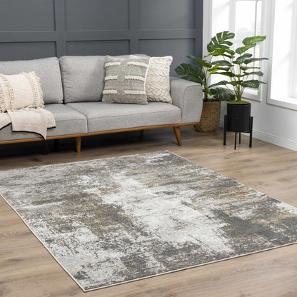 Liveree Gray Abstract Area Rug - Promo