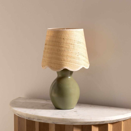 Salgareda Green Rattan Table Lamp - Quahog Bay Bedding