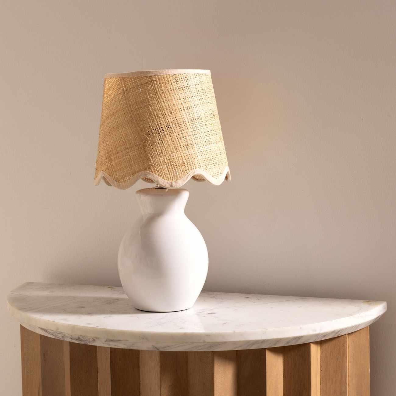 Salgareda White Ceramic Table Lamp - Quahog Bay Bedding