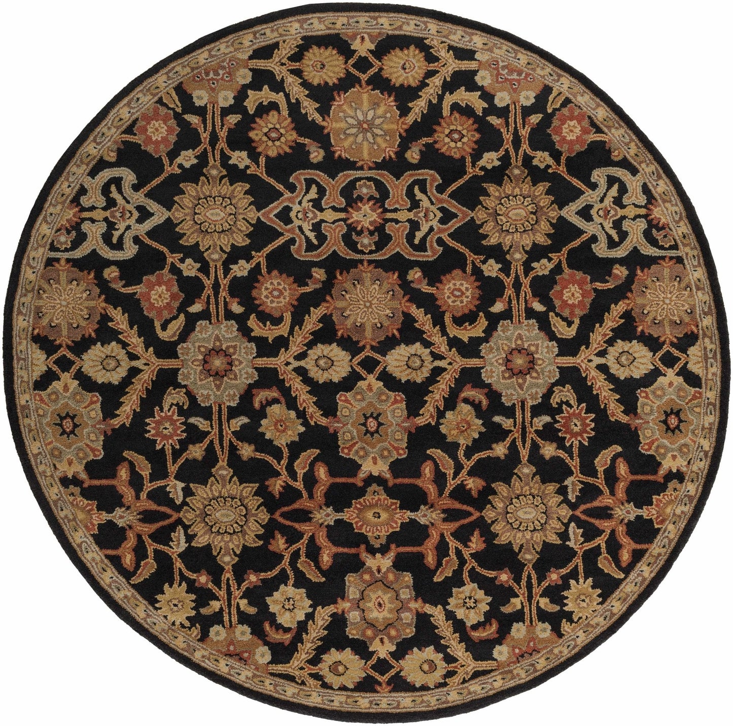 Salix Hand Tufted Black Wool Rug - Quahog Bay Bedding