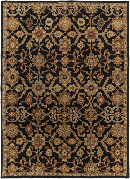 Salix Hand Tufted Black Wool Rug - Quahog Bay Bedding