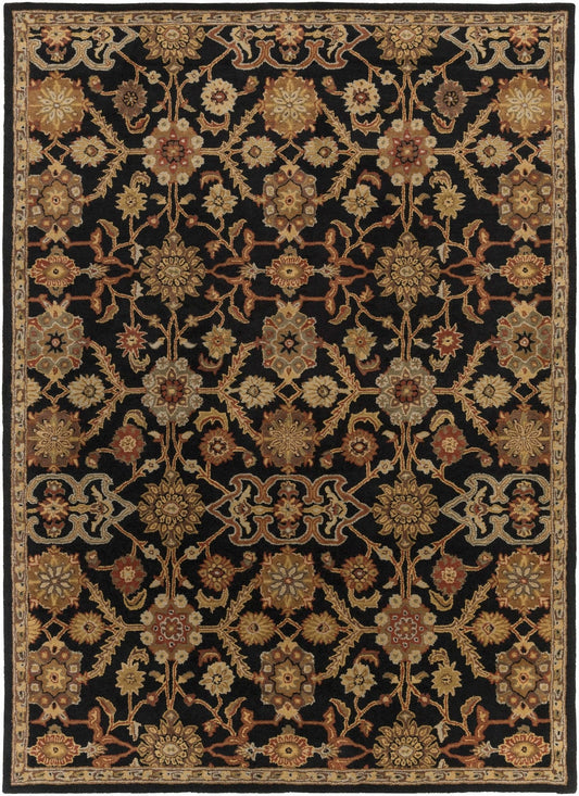 Salix Hand Tufted Black Wool Rug - Quahog Bay Bedding