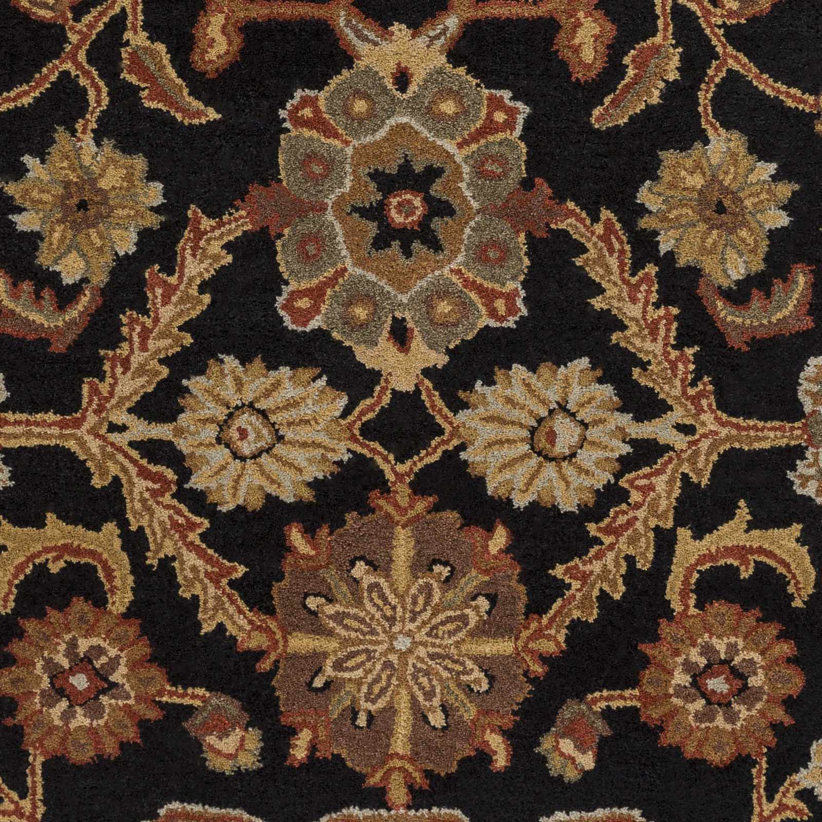 Salix Hand Tufted Black Wool Rug - Quahog Bay Bedding