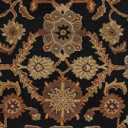 Salix Hand Tufted Black Wool Rug - Quahog Bay Bedding