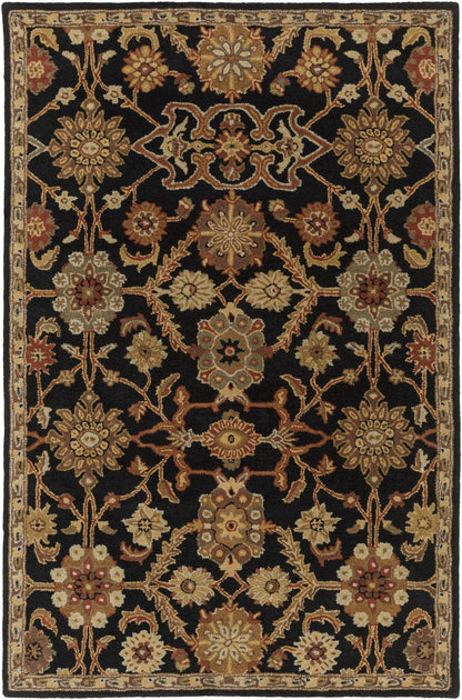 Salix Hand Tufted Black Wool Rug - Quahog Bay Bedding