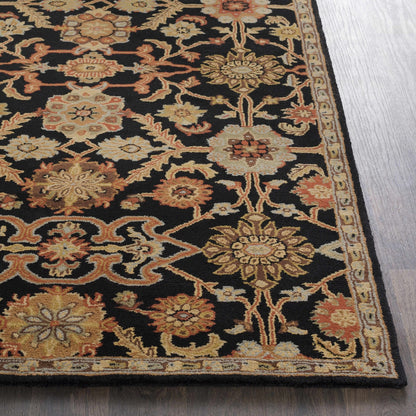 Salix Hand Tufted Black Wool Rug - Quahog Bay Bedding
