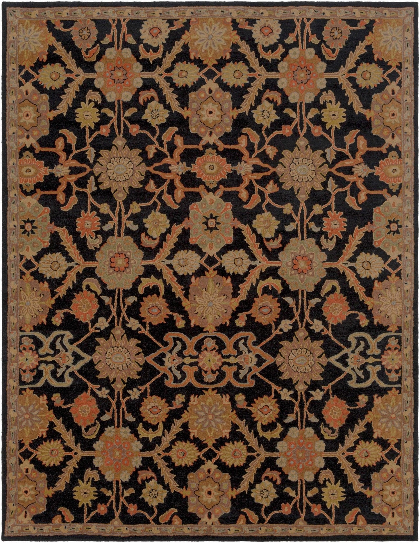 Salix Hand Tufted Black Wool Rug - Quahog Bay Bedding