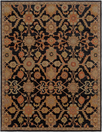 Salix Hand Tufted Black Wool Rug - Quahog Bay Bedding