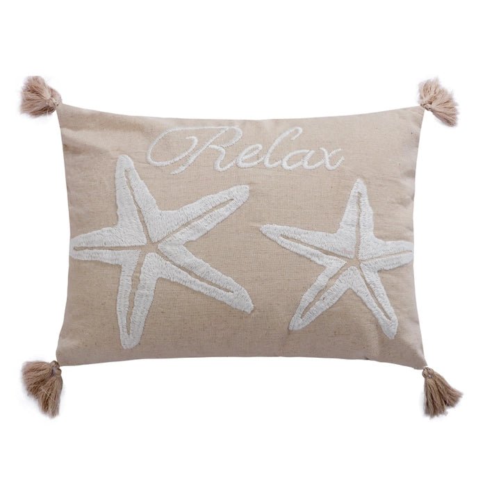 San Sebastian Coastal Starfish Relax Pillow - Coastal Accent Pillow - Quahog Bay Bedding
